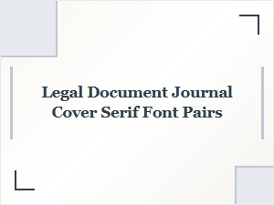 Sophisticated Serif Font Pairs for Formal Document Covers